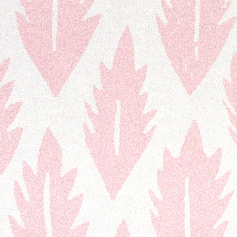 Leaf Pink by Molly Mahon Hand Block Print Wallpaper – Schumacher 5011151