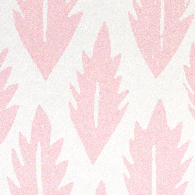 Leaf Pink by Molly Mahon Hand Block Print Wallpaper – Schumacher 5011151