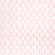 Pink leaf pattern wallpaper by Molly Mahon for Schumacher, hand block print style, shown in a bedroom setting.