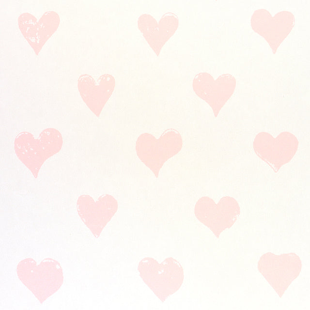 Hearts Pink by Molly Mahon Whimsical Heart Wallpaper – Schumacher 5011160