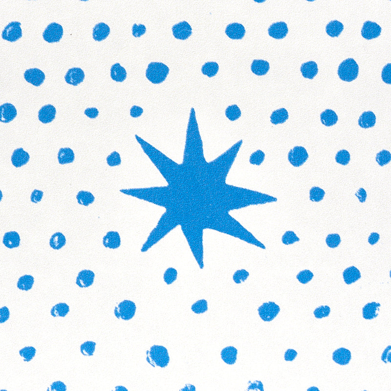Spot & Star Blue by Molly Mahon Digital Print Wallpaper – Schumacher 5011170