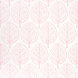 TREE wallpaper in pink by Molly Mahon for Schumacher, featuring a stylized tree motif in a hand block print style.