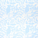Bird & Bee Sky by Molly Mahon for Schumacher - blue and white botanical wallpaper with birds and bees in a hand block print style