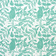 Bird & Bee Seaglass wallpaper by Molly Mahon for Schumacher. Hand block print style with birds, bees, and botanical motifs in green on white.