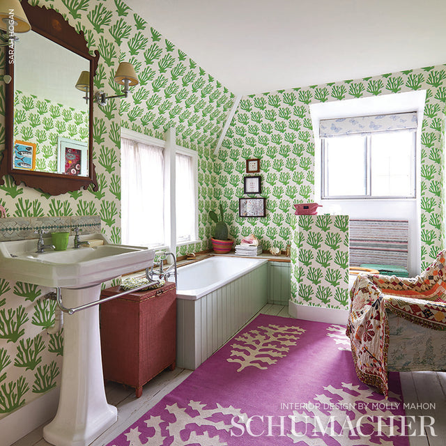 Coral Green by Molly Mahon Ocean-Inspired Designer Wallpaper – Schumacher 5011200