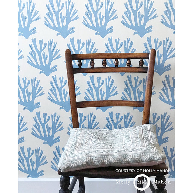 Coral Blue by Molly Mahon Ocean-Inspired Wallpaper – Schumacher 5011201