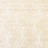 Lotus Embroidery Sisal wallpaper in ivory, featuring stylized embroidered floral patterns on a sisal background.