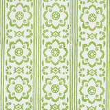 Sunda Hand Blocked Print Leaf by Schumacher Green Geometric Floral Wallpaper – Schumacher 5011220