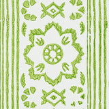 Sunda Hand Blocked Print Leaf by Schumacher Green Geometric Floral Wallpaper – Schumacher 5011220