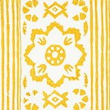 Sunda Hand Blocked Print Yellow by Schumacher Geometric Medallion Stripe Wallpaper – Schumacher 5011222