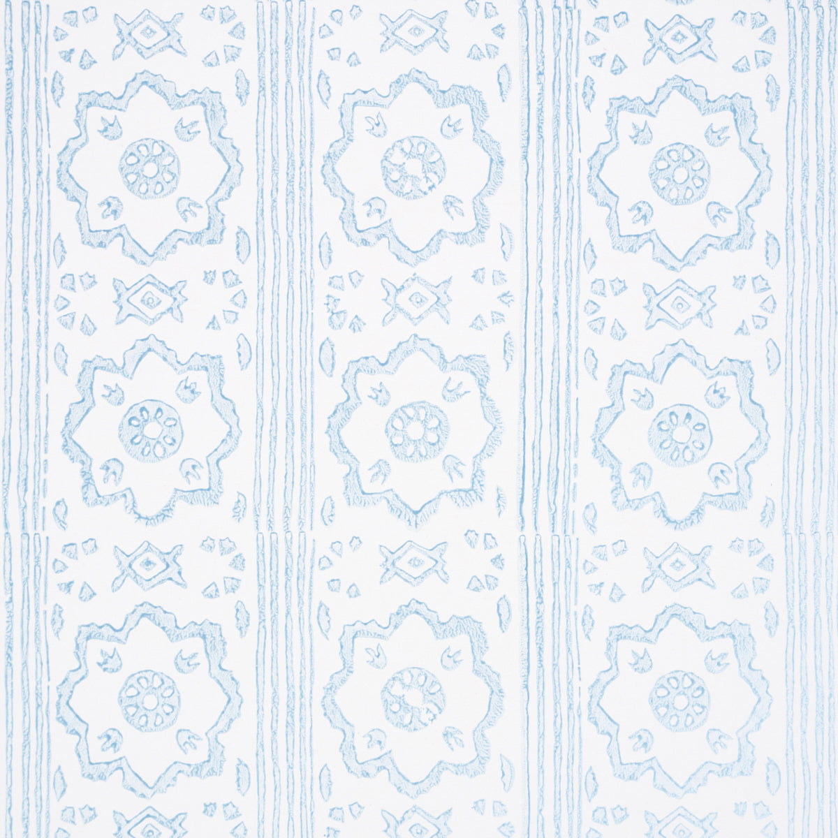 Sunda Hand Blocked Print Sky by Schumacher Jacaranda Collection Block Print Wallpaper – Schumacher 5011223