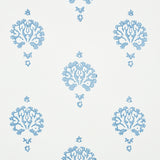 Dahlia Hand Blocked Print Blue by Schumacher Jacaranda Collection Hand Blocked Floral Wallpaper – Schumacher 5011230