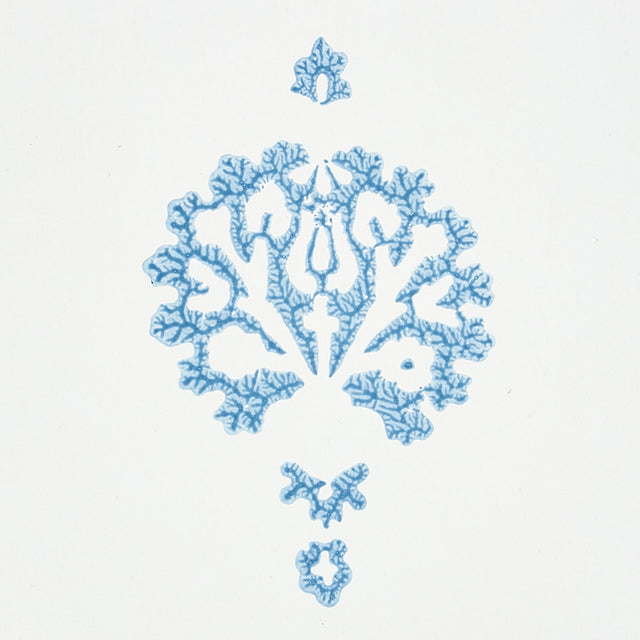 Dahlia Hand Blocked Print Blue by Schumacher Jacaranda Collection Hand Blocked Floral Wallpaper – Schumacher 5011230