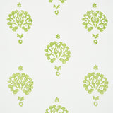 Dahlia Hand Blocked Print Leaf Green by Schumacher Hand Blocked Floral Wallpaper – Schumacher 5011231