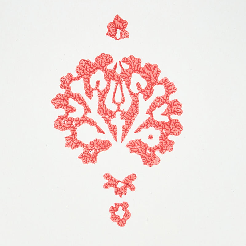 Dahlia Hand Blocked Print Red by Schumacher Traditional Floral Wallpaper – Schumacher 5011232