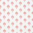 Dahlia Hand Blocked Print wallpaper in red, featuring a traditional floral motif hand printed with block printing technique, shown in a bathroom setting.