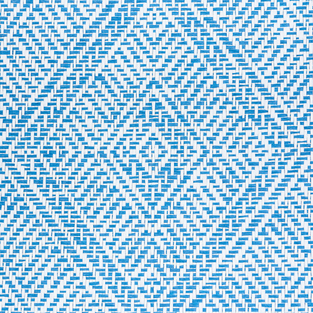 Tortola Paperweave Blue by Schumacher Diamond Geometric Woven Wallpaper – Schumacher 5011250