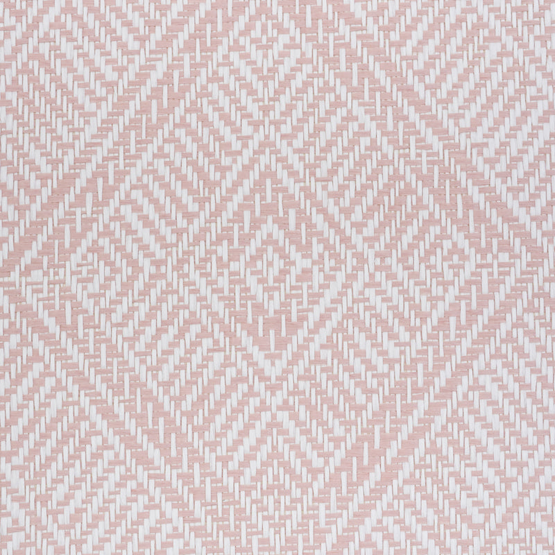Tortola Paperweave Pink Diamond Geometric Woven Wallpaper – Schumacher 5011252