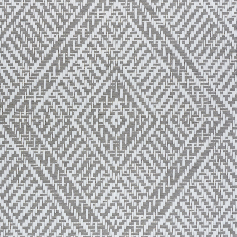 Tortola Paperweave Grey by Schumacher Modern Woven Diamond Wallpaper – Schumacher 5011253