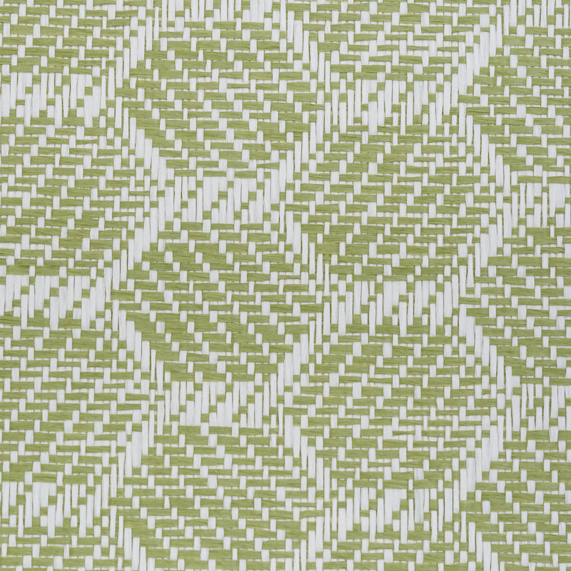 Abaco Paperweave Green by Schumacher Hexagonal Woven Wallcovering – Schumacher 5011281SAM