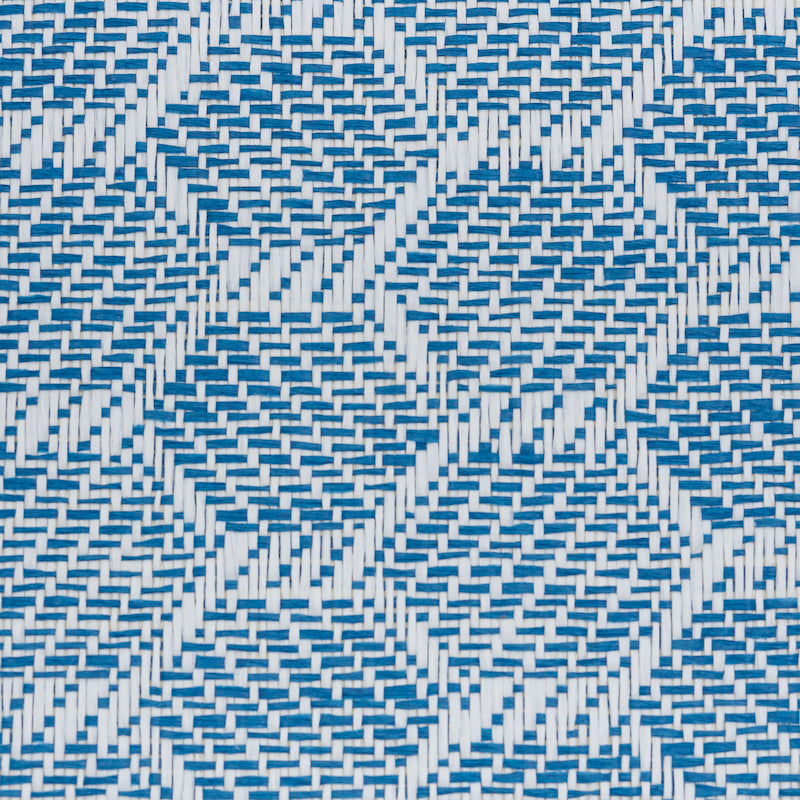 Abaco Paperweave Blue Hexagonal Woven Wallcovering – Schumacher 5011282SAM