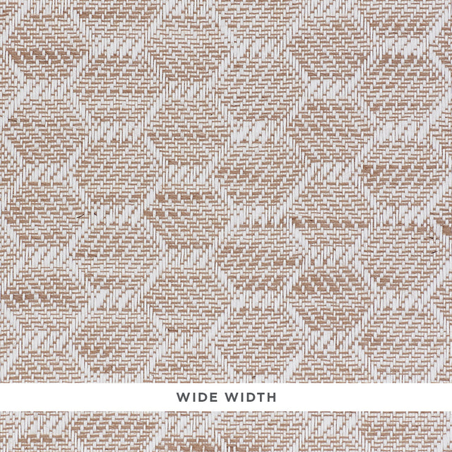 ABACO LINEN PAPERWEAVE natural fiber hexagonal wallcovering by Schumacher, shown in a natural colorway with woven texture.