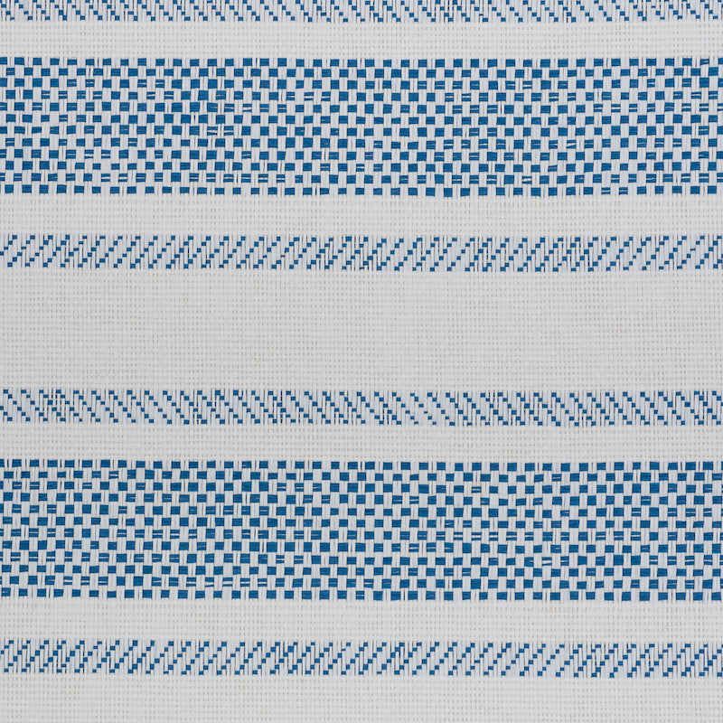 Oxnard Paperweave Blue Woven Stripe Wallpaper – Schumacher 5011302