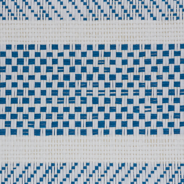 Oxnard Paperweave Blue Woven Stripe Wallpaper – Schumacher 5011302