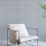 Oxnard Paperweave Blue Woven Stripe Wallpaper – Schumacher 5011302
