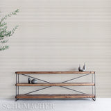 Oxnard Linen Paperweave Natural by Schumacher Woven Stripe Wallpaper – Schumacher 5011310