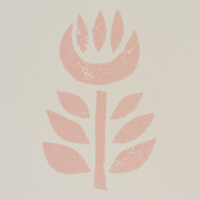 Rosenborg Pink Tulip Hand Block Print Wallpaper – Schumacher 5011330