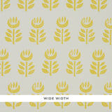 Rosenborg Yellow stylized tulip Scandinavian modern wallpaper by Schumacher