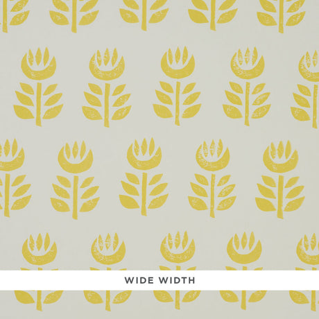 Rosenborg Yellow stylized tulip Scandinavian modern wallpaper by Schumacher