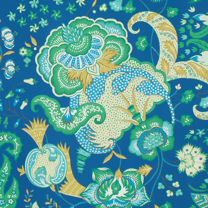 Majorelle Wide-Width Blue Floral Wallpaper by Schumacher – 5011350