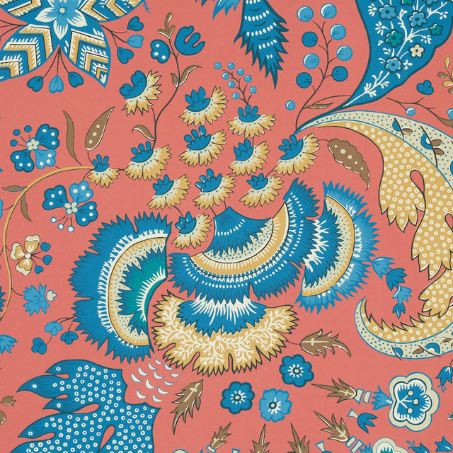 Majorelle Wide-Width Red Floral Wallpaper by Schumacher – 5011351