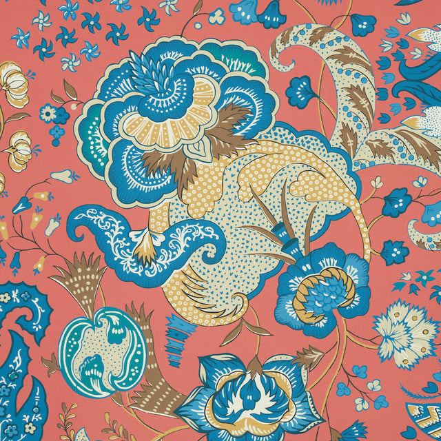 Majorelle Wide-Width Red Floral Wallpaper by Schumacher – 5011351