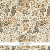 Majorelle wide-width wallpaper in a neutral colorway with an exotic floral pattern inspired by Ballet Russes, by Schumacher.