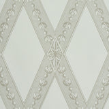 LES LOSANGES TOILE Stone by Schumacher Classic Trellis & Lozenge Motif Wallpaper – 5011360