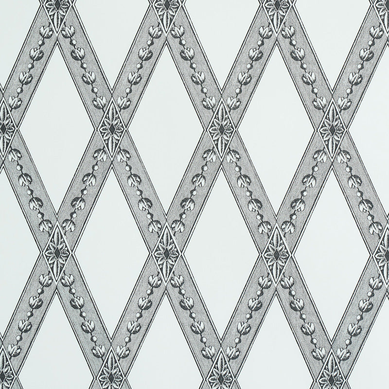 LES LOSANGES TOILE Carbon by Schumacher Trellis Wallpaper – Jill Lasersohn 5011361