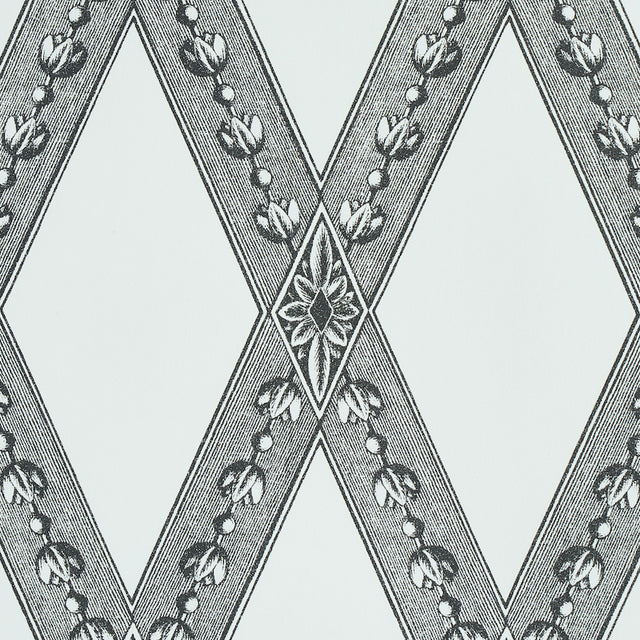 LES LOSANGES TOILE Carbon by Schumacher Trellis Wallpaper – Jill Lasersohn 5011361