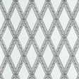 LES LOSANGES TOILE wallpaper in Carbon by Schumacher, featuring a trellis and lozenge motif inspired by antique etchings.