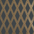 LES LOSANGES TOILE wallpaper in gold on black, featuring a trellis and lozenge motif inspired by antique etchings, designed by Jill Lasersohn for Schumacher.
