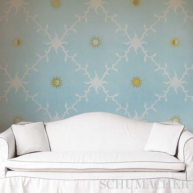 Palladio Trellis Sky by Schumacher Large Scale Trellis Wallcovering – Schumacher 5011370