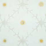 Palladio Trellis wallpaper in neutral with sun motif and trellis pattern by Schumacher