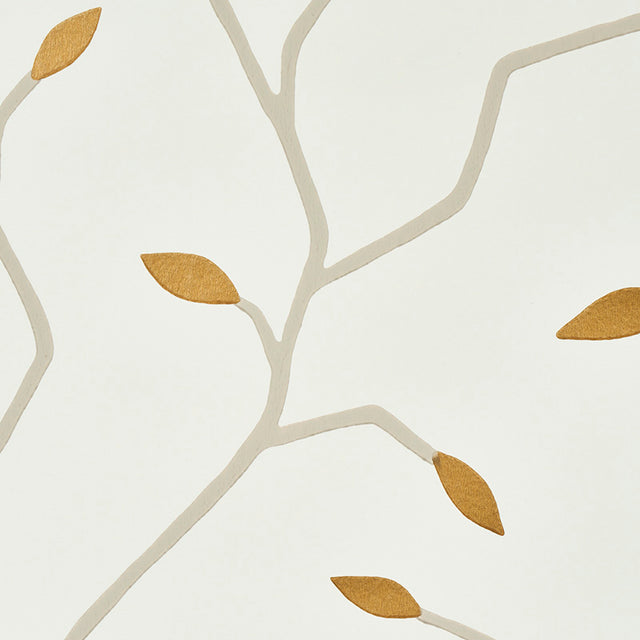 Cymbeline Ivory & Gold Botanical Branch Wallpaper – Schumacher 5011380