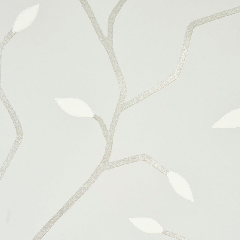 Cymbeline Silver Botanical Branch Wallpaper – Schumacher 5011381