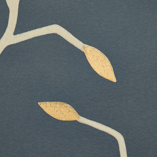 Cymbeline Charcoal & Gold by Schumacher Modern Botanical Wallpaper – Schumacher 5011382
