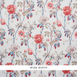 DAYDREAM Rose by Schumacher - Signature peony floral wallpaper in pink, red, and blue on a white ground
