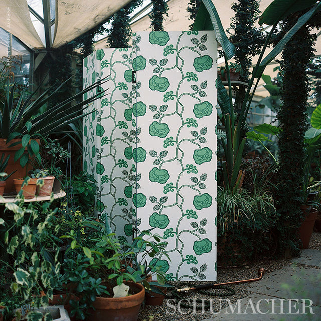 Queen Fruit Jade by Neisha Crosland Botanical Designer Wallpaper – Schumacher 5011411