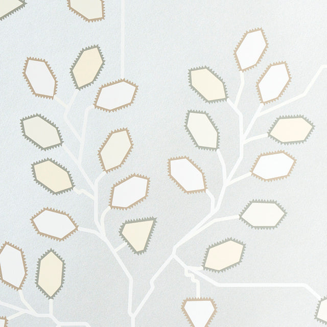 TUMBLE WEED Silver White by Neisha Crosland Modern Arboreal Geometric Wallpaper – Schumacher 5011421